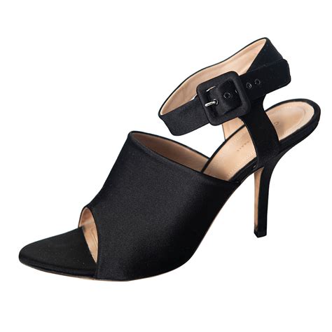 celine brand black leather heel shoes women's 8.5|Celine Leather Sandals .